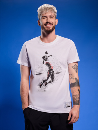 T-shirt regular z nadrukiem siatkarskim męski 4F 4FRAW25TTSHM3318-10S