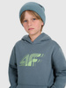 Bluza dresowa nierozpinana z kapturem chłopięca 4F 4FJRAW25TSWSM2414-46S