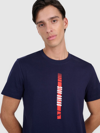 T-shirt regular z nadrukiem męski 4F 4FRAW25TTSHM3225-31S
