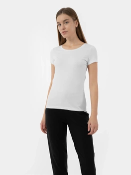 T-shirt regular gładki damski 4F 4FMM00TTSHF731-10S