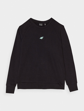 Bluza z bawełną organiczną nierozpinana bez kaptura dziewczęca 4F Junior