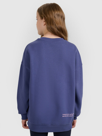 Bluza dresowa oversize nierozpinana bez kaptura dziewczęca 4F 4FJRAW25TSWSF2428-33S