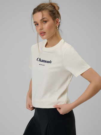 T-shirt loose z nadrukiem damski 4F 4FRAW25TTSHF3409-12S