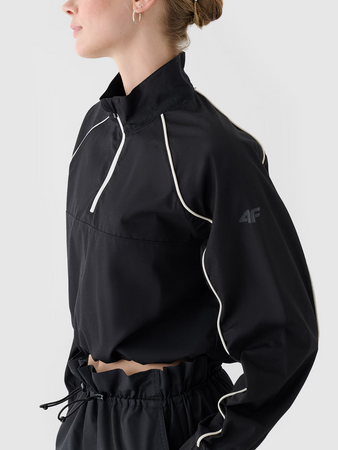 Kurtka przejściowa cropped ze stójką damska 4F 4FRSS24TTJAF0886-20S