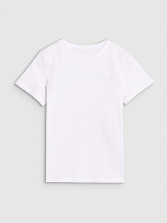 T-shirt regular gładki dziewczęcy 4F 4FJWSS25TTSHF2177-10S