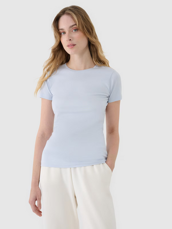 T-shirt damski slim z modalem 4F 4FWSS25TTSHF1995-34S