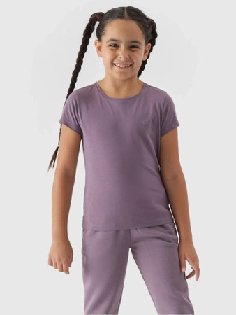 T-shirt gładki dziewczęcy 4F Junior