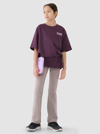 T-shirt dziewczęcy oversize z nadrukiem 4F 4FJRSS25TTSHF2586-50S