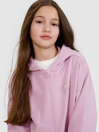 Bluza dresowa rozpinana z kapturem dziewczęca 4F 4FJWSS25TSWSF1482-52S