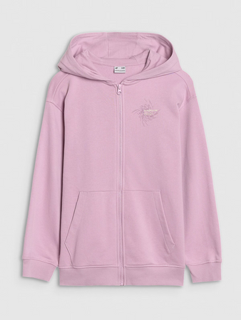Bluza dresowa rozpinana z kapturem dziewczęca 4F 4FJWSS25TSWSF1482-52S