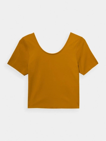 T-shirt crop top do jogi szybkoschnący damski 4F