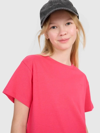 T-shirt oversize gładki dziewczęcy 4F 4FJWSS25TTSHF2326-55S