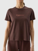 T-shirt regular z nadrukiem damski 4F