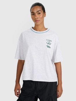 T-shirt oversize z nadrukiem damski 4F 4FRSS25TTSHF2979-26M