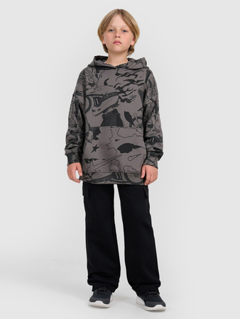 Bluza dresowa nierozpinana z kapturem chłopięca 4F 4FJRAW25TSWSM2343-90A