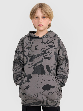 Bluza dresowa nierozpinana z kapturem chłopięca 4F 4FJRAW25TSWSM2343-90A