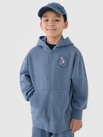 Bluza dresowa rozpinana z kapturem chłopięca 4F 4FJRSS25TSWSM2042-32S