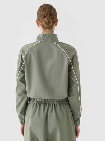 Kurtka przejściowa cropped ze stójką damska 4F 4FRSS24TTJAF0886-44S