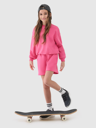 Bluza dresowa nierozpinana bez kaptura dziewczęca 4F 4FJWSS25TSWSF1479-54S