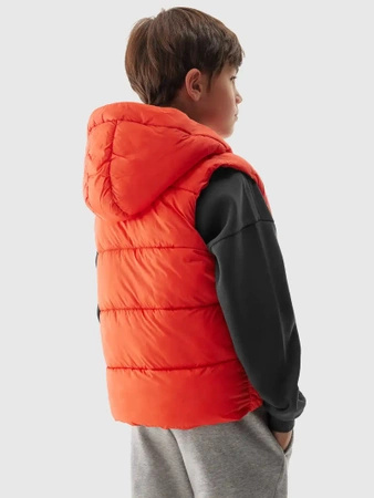 Bezrękawnik puchowy pikowany z kapturem chłopięcy 4F