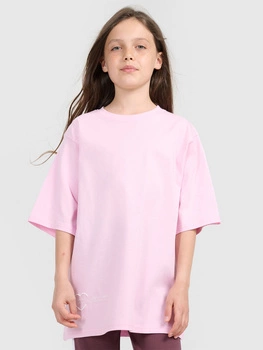 T-shirt oversize z nadrukiem dziewczęcy 4F 4FJRAW25TTSHF3187-56S
