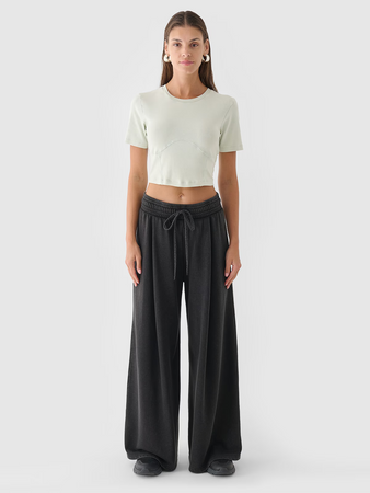 Crop top slim gładki damski 4F 4FRAW24TTSHF2581-47S