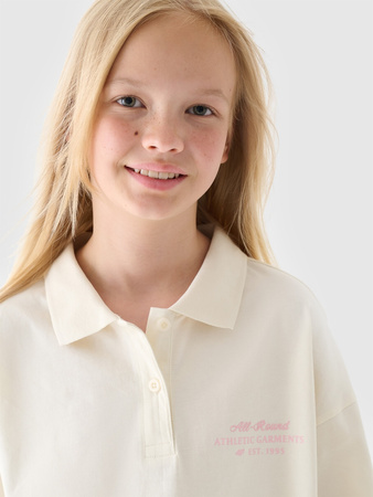 Longsleeve gładki dziewczęcy 4F Junior 4FJRAW24TLONF438-11S