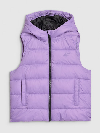 Bezrękawnik dziewczęcy puchowy z wypełnieniem syntetycznym 4F 4FJWSS25TVJAF166-51S