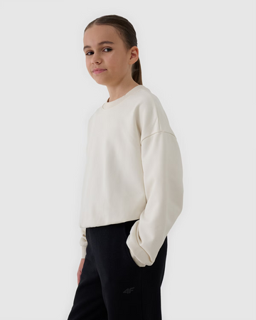 Bluza dresowa nierozpinana bez kaptura dziewczęca 4F 4FJWSS25TSWSF1479-12S