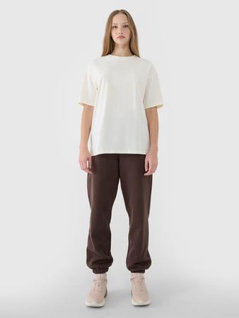 T-shirt oversize gładki damski 4F 4FRSS25TTSHF2694-11S