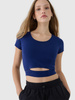 T-shirt crop top gładki damski 4F 4FRSS25TTSHF2695-31S