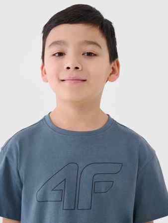 T-shirt chłopięcy oversize z nadrukiem 4F 4FJWSS25TTSHM2325-46S