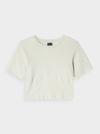 Crop top slim gładki damski 4F 4FRAW24TTSHF2581-47S