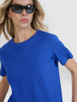 T-shirt oversize z nadrukiem damski 4F 4FWSS25TTSHF2238-36S