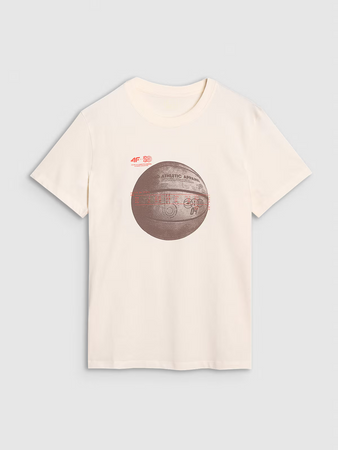 T-shirt regular z nadrukiem męski 4F 4FRSS25TTSHM3093-11S