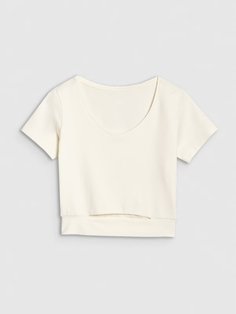 T-shirt crop top gładki damski 4F 4FRSS25TTSHF2695-11S