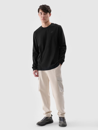 Longsleeve regular gładki męski 4F 4FWMM00TLONM432-20S