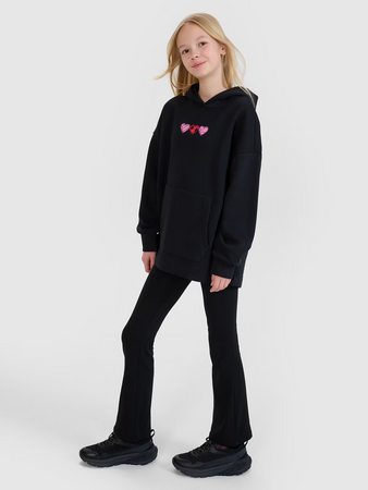 Bluza dziewczęca dresowa nierozpinana z kapturem 4F 4FJRSS25TSWSF2235-20S