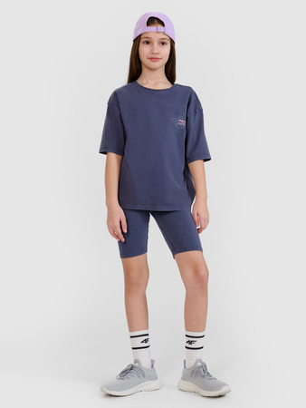 Legginsy kolarki dziewczęce 4F 4FJWSS25TSTIF001-22S