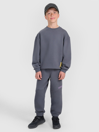 Bluza dresowa oversize nierozpinana bez kaptura chłopięca 4F 4FJRAW25TSWSM2448-22S