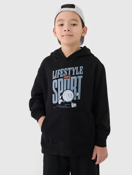 Bluza dresowa nierozpinana z kapturem chłopięca 4F  4FJRSS25TSWSM2041-20S
