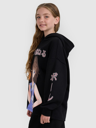 Bluza dresowa nierozpinana z kapturem dziewczęca 4F 4FJRAW25TSWSF2293-20S