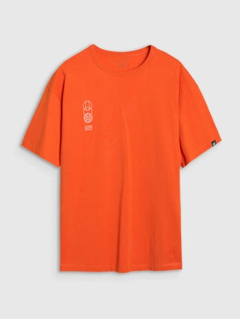 T-shirt oversize z nadrukiem męski 4F 4FRSS25TTSHM2652-70S