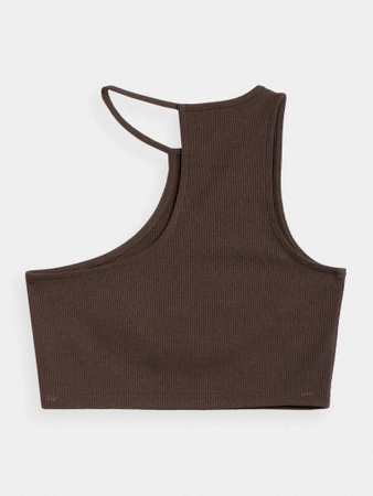 Crop top asymetryczny na jedno ramię damski 4F