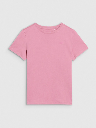 T-shirt regular gładki dziewczęcy 4F 4FJWSS25TTSHF2177-56S