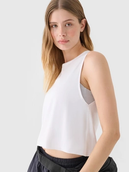 Crop top regular gładki damski 4F 4FRAW24TSLEF183-11S