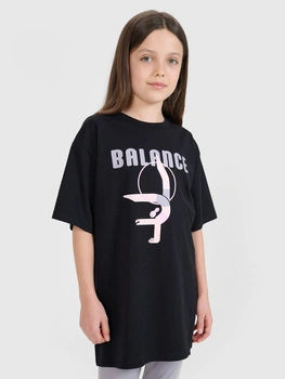 T-shirt oversize z nadrukiem dziewczęcy 4F FJRSS25TTSHF2646-20S