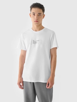 T-shirt regular z nadrukiem męski 4F 4FRAW24TTSHM2299-10S