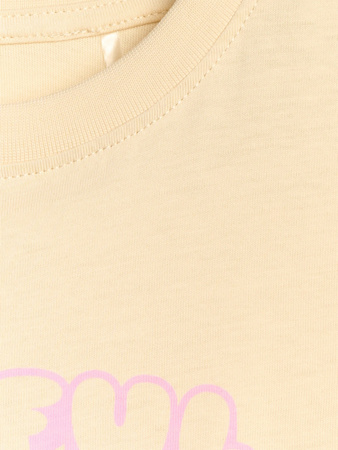 T-shirt oversize z nadrukiem dziewczęcy 4F 4FJRAW25TTSHF3197-12S