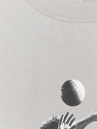 T-shirt regular z nadrukiem siatkarskim męski 4F 4FRAW25TTSHM3318-27S